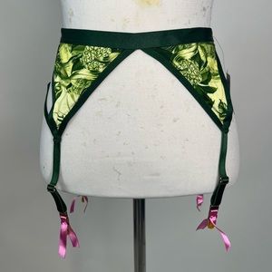 SavageX Fenty Green floral garter